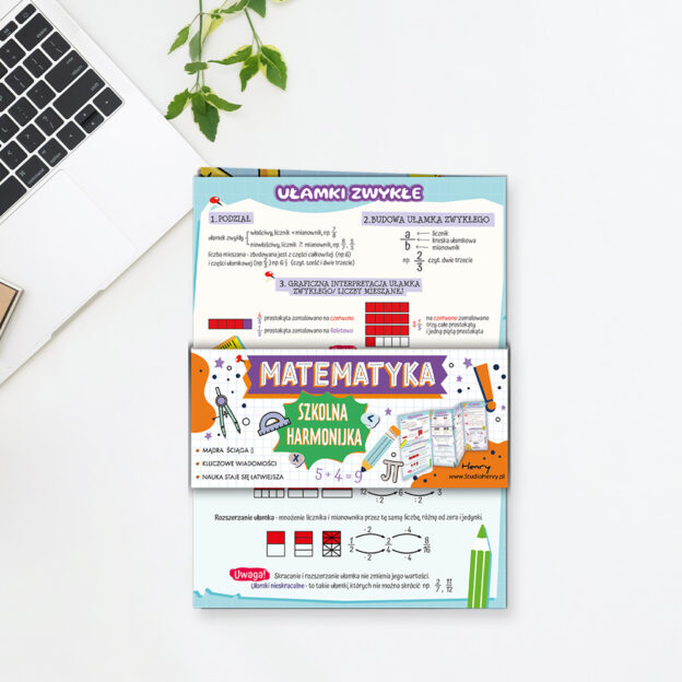 Ściąga / Harmonjka MATEMATYKA - UŁAMKI ZWYKŁE I DZIESIĘTNE