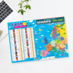 Karta edukacyjna 4 strony składana GEOGRAFIA - EUROPA