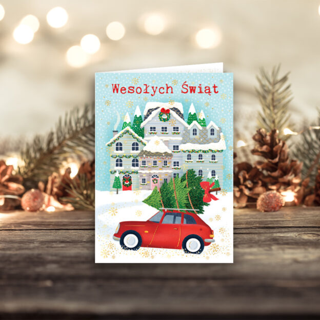 MINI Karnet AUTO Z CHOINKĄ