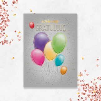 Karnet A5 GRATULUJĘ PĘK BALONÓW