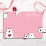 Karnet B6 Walentynki BIAŁY MIŚ