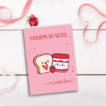 Karnet B6 Walentynki DŻEM Z TOSTEM