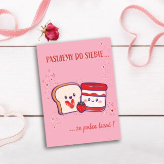 Karnet B6 Walentynki DŻEM Z TOSTEM
