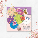 Karnet wycinany KW BALONY Z MOTYLAMI