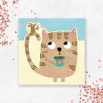 Karnet wycinany KW KOT Z MYSZKĄ