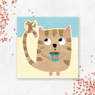 Karnet wycinany KW KOT Z MYSZKĄ