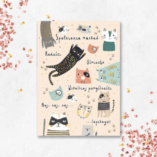 Karnet A5 BEŻOWE KOTY