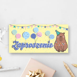 Zaproszenie KAPIBARY - komplet 5 sztuk wraz z kopertami