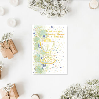 Karnet B6 KOMUNIA MIĘTOWY KIELICH