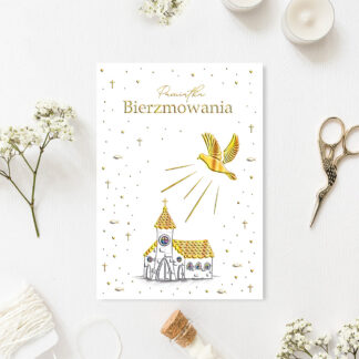 Karnet A5 BIERZMOWANIE KOŚCIÓŁEK ZŁOTY