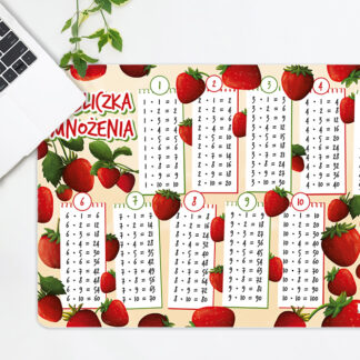 Podkładka na biurko multi B3 Tabliczka mnożenia TRUSKAWKA